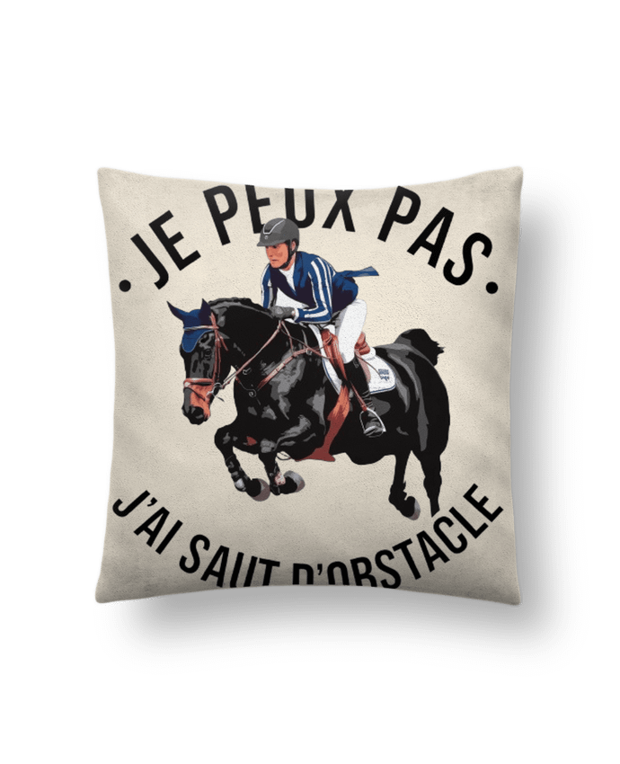 Coussin suédine je peux pas j'ai saut d'obstacle par bwilfy