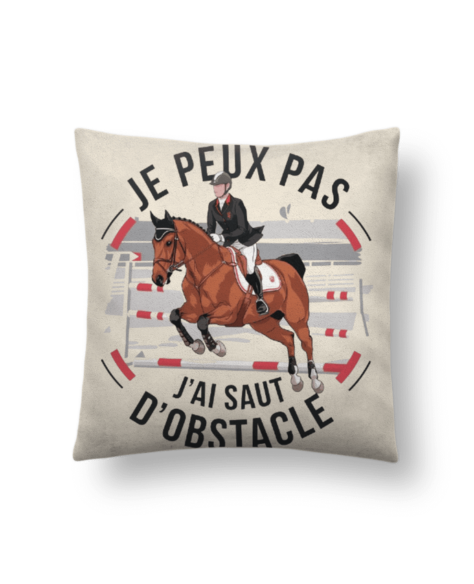 Coussin suédine je peux pas j'ai saut d'obstacle par bwilfy