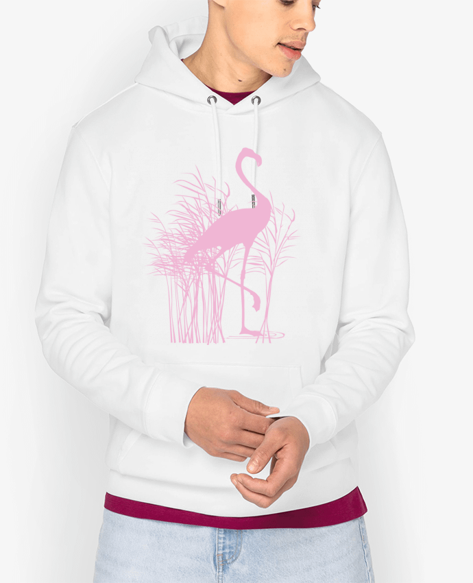 Hoodie Flamant rose dans roseaux Par Studiolupi