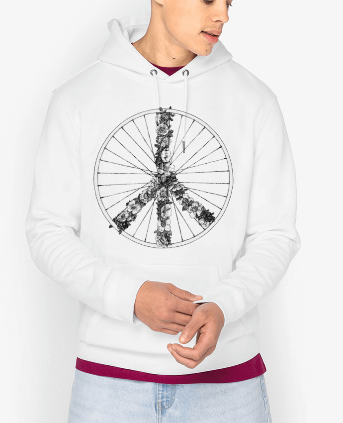 Hoodie Peace and Bike Lines Par Florent Bodart