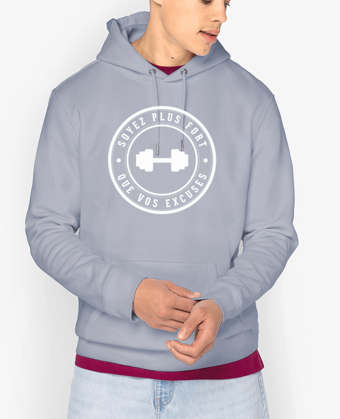 Hoodie Soyez plus fort que vos excuses - blanc Par justsayin