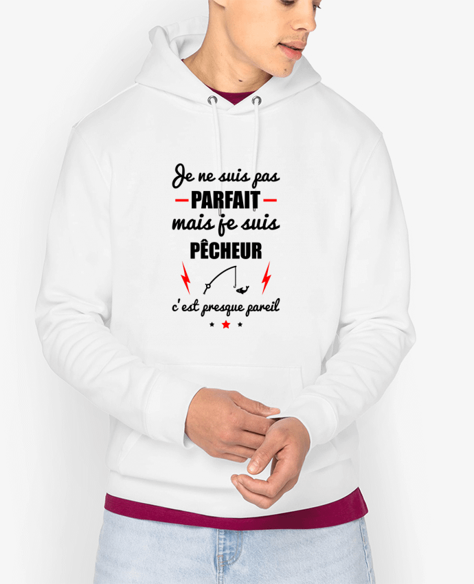 Hoodie Je ne suis pas parfait mais je suis pêcheur c'est presque pareil Par Benichan