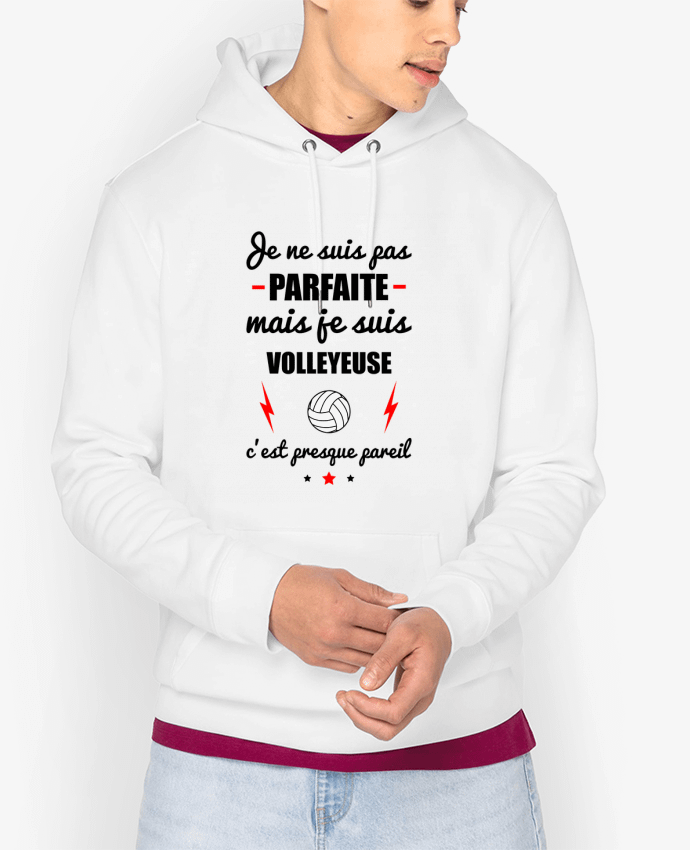 Hoodie Je ne suis pas parfaite mais je suis volleyeuse c'est presque pareil Par Benichan