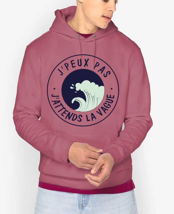 Hoodie Je peux pas j'attends la vague Par FRENCHUP-MAYO