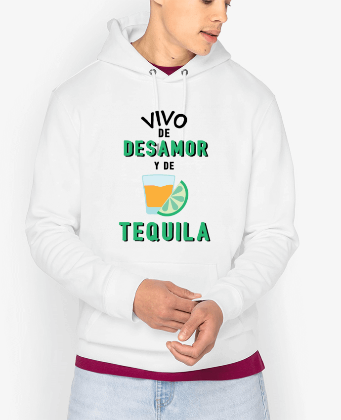 Hoodie Vivo de desamor y de tequila Par tunetoo