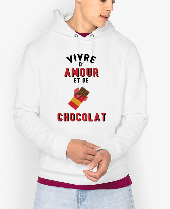 Hoodie Vivre d'amour et de chocolat Par tunetoo