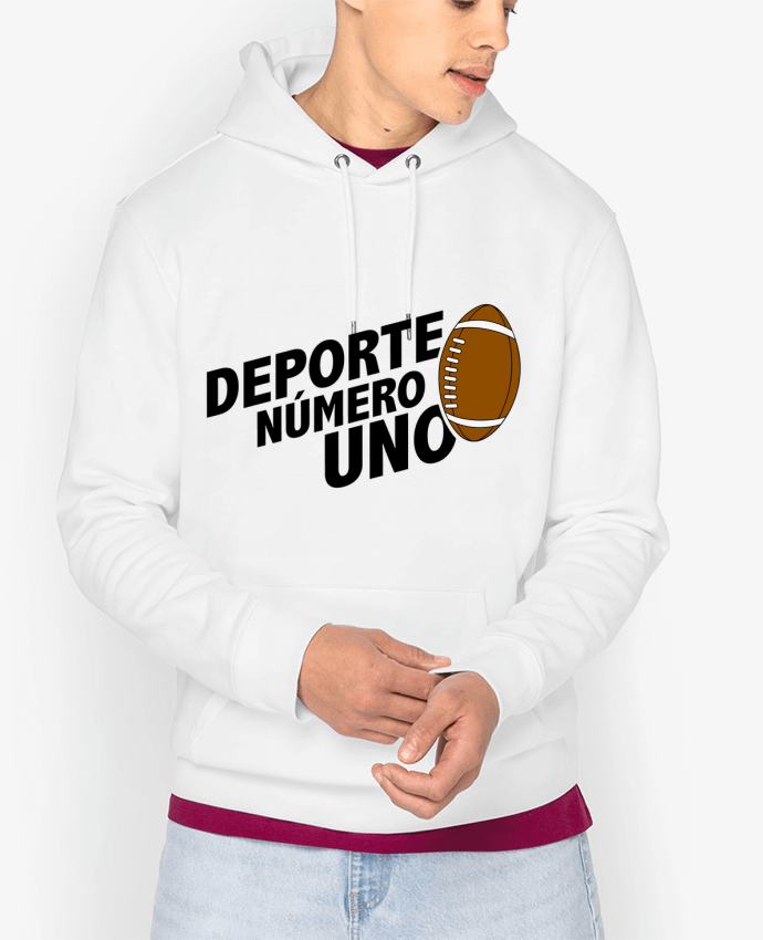 Sweat capuche unisexe Bio Deporte Número Uno Rugby Par tunetoo