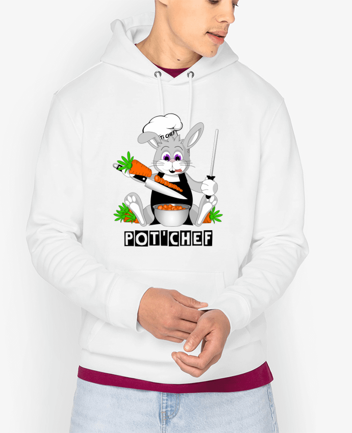 Sweat capuche unisexe Bio Lapin Pot'Chef Par Nature et Légendes