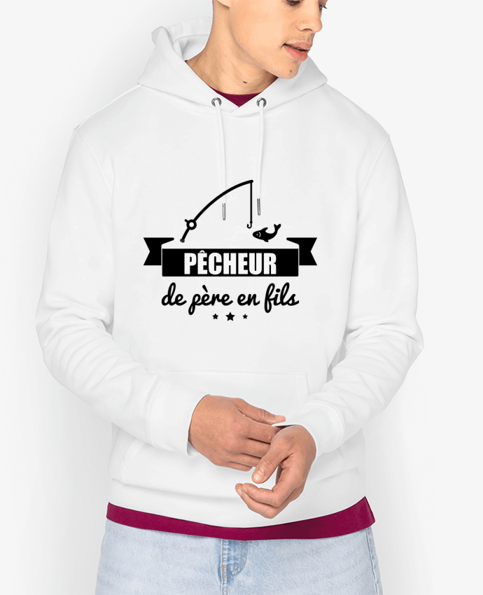 Hoodie Pêcheur de père en fils, pêcheur, pêche Par Benichan