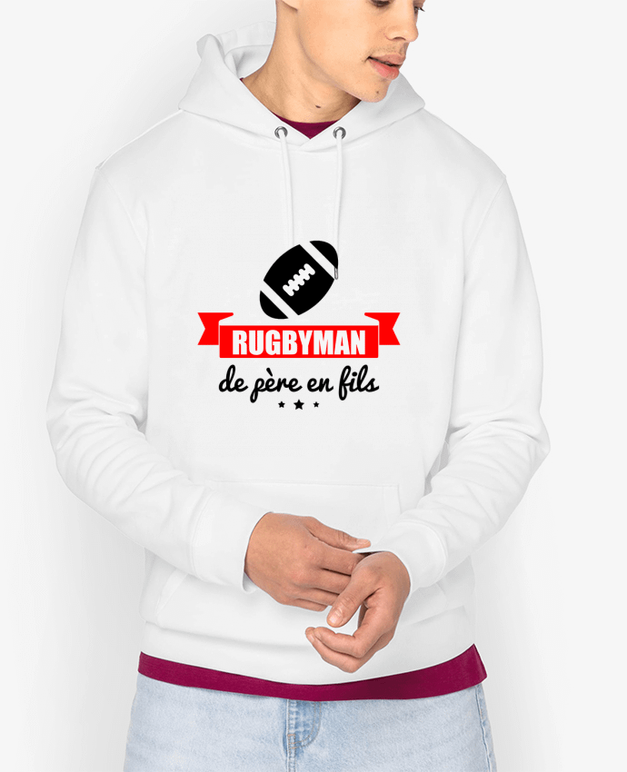 Hoodie Rugbyman de père en fils, rugby, rugbyman Par Benichan