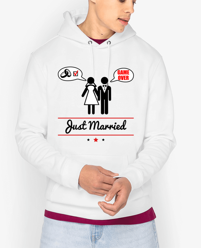 Hoodie Just married, juste mariés Par Benichan