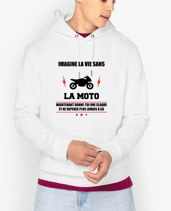 Hoodie Imagine la vie sans la moto Par Benichan