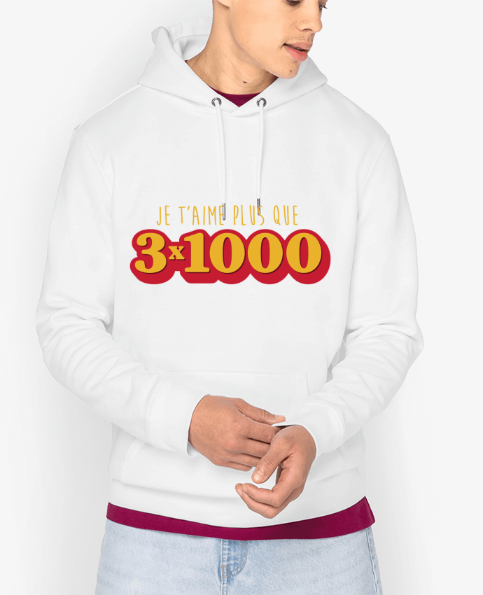 Hoodie Je t'aime plus que 3 x 1000 - Avengers Par tunetoo