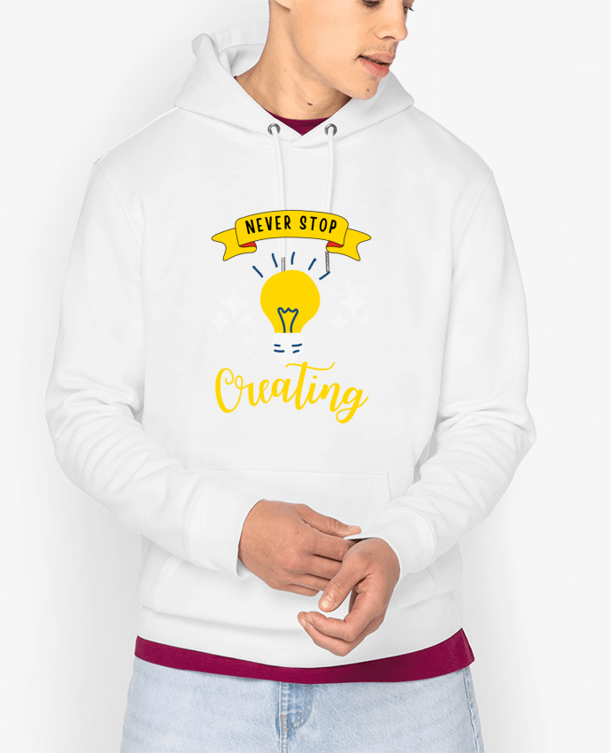 Hoodie Never stop creating Par Rozane 