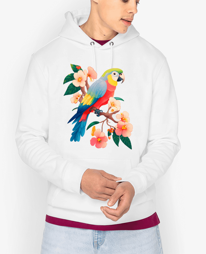 Hoodie perroquet fleurie Par EliseDesign