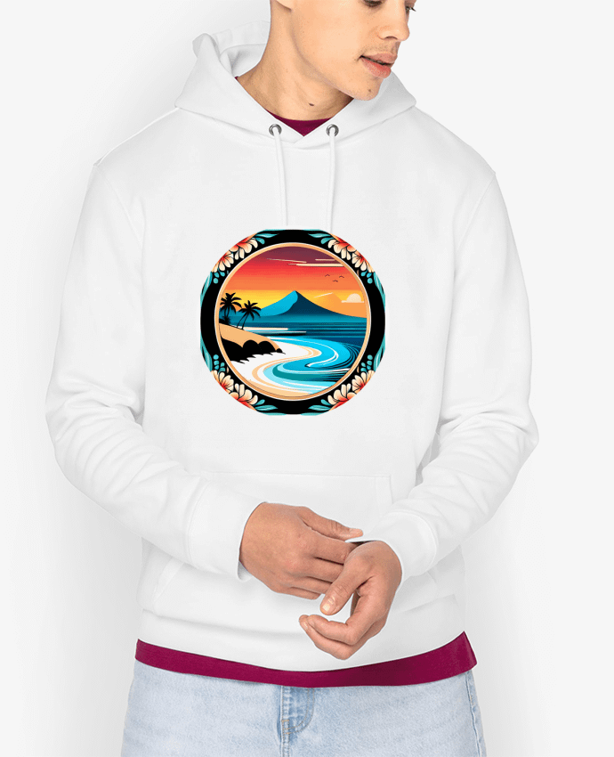 Hoodie plage fleurie Par EliseDesign