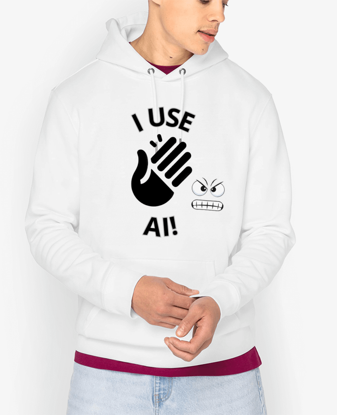 Hoodie INTELLIGENCE ARTIFICIELLE MOTIF NOIR ET BLANC Par LIAMRIVIERART