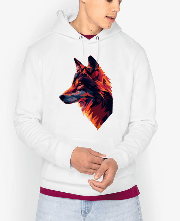 Hoodie Illustration de Loup stylisé Par KronoArt