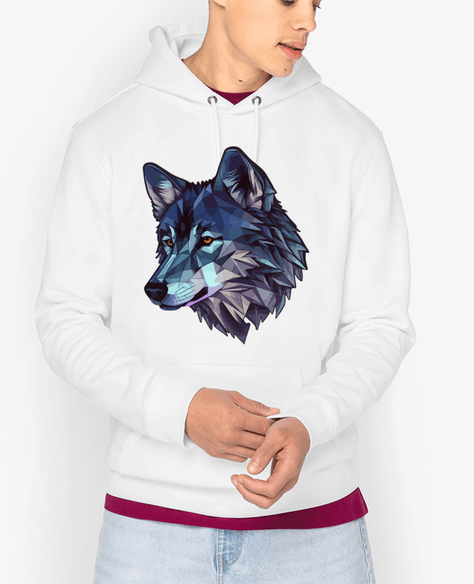 Hoodie Loup stylisé, géométrique Par KronoArt