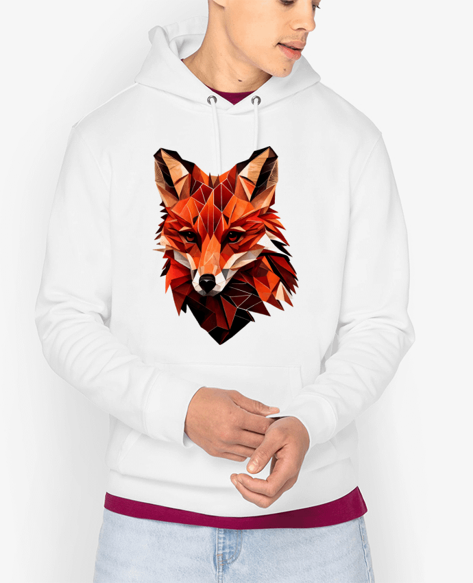 Hoodie Renard stylisé, Géométrique Par KronoArt