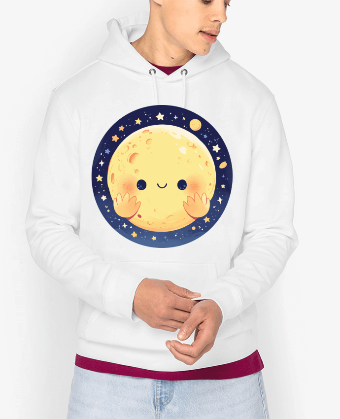 Hoodie La Lune qui sourit Par KronoArt