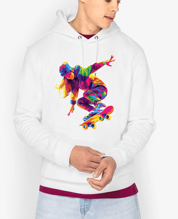 Hoodie Femme qui fait du Skate Par KronoArt