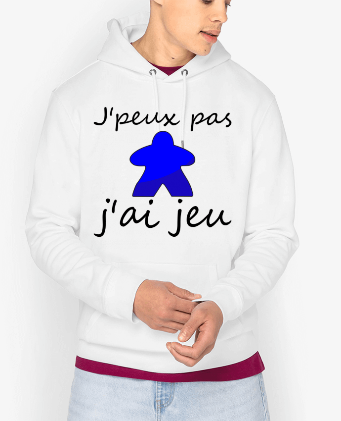 Hoodie j'peux pas j'ai jeu meeple bleu Par Le Repaire des Joueurs