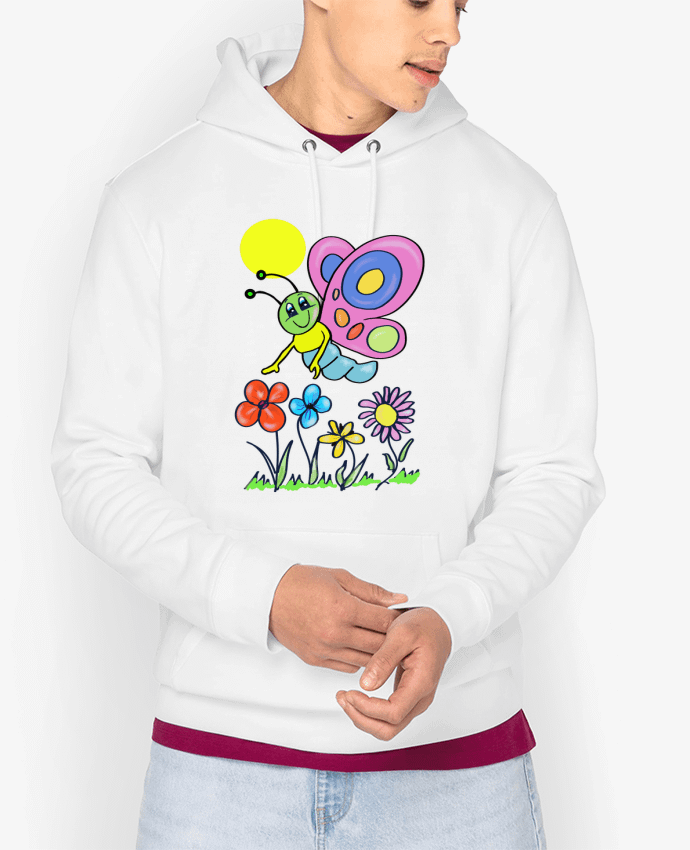 Hoodie Papillon et fleurs enfant. Par Bief Designs.