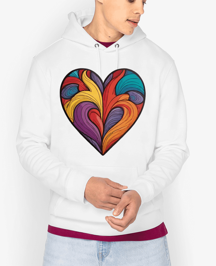 Hoodie COEUR MULTICOLORE Par 33designerarte