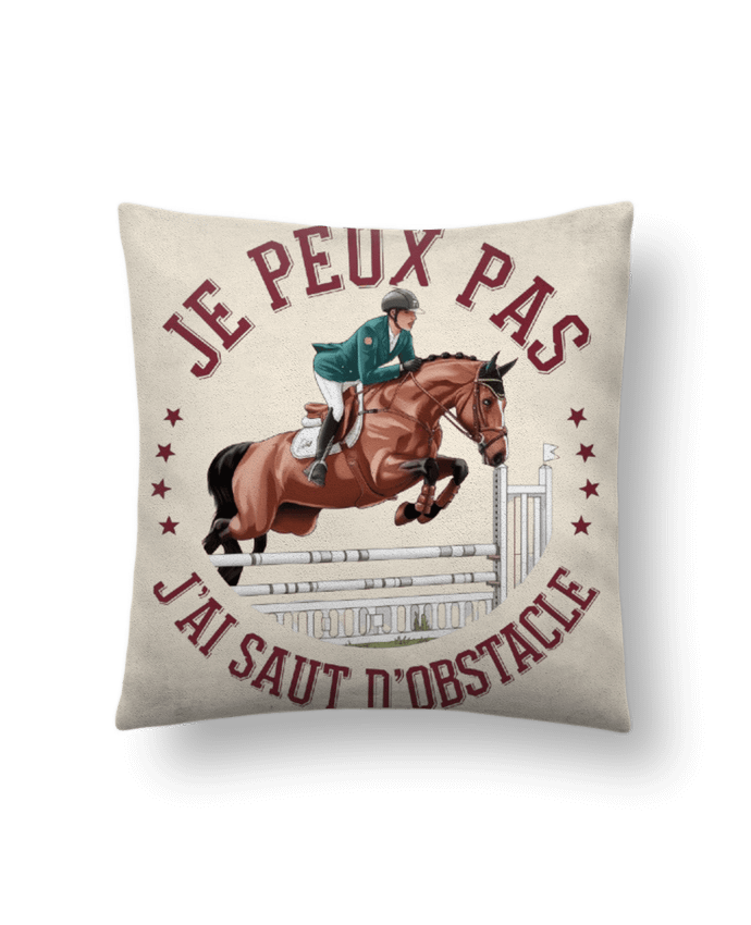 Coussin suédine je peux pas j'ai saut d'obstacle par bwilfy