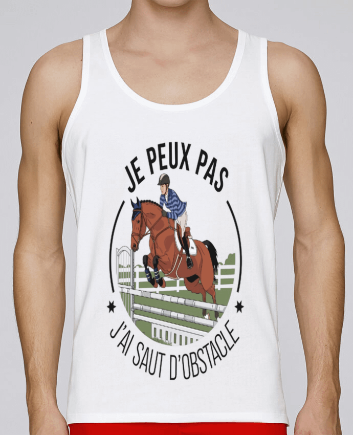 Débardeur homme je peux pas j'ai saut d'obstacle par bwilfy 100% coton bio