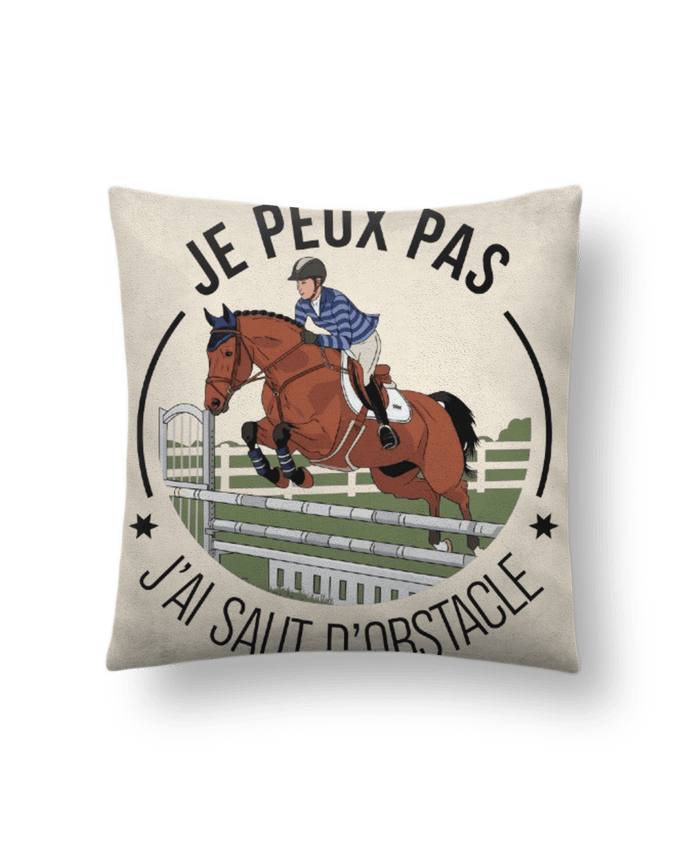 Coussin suédine je peux pas j'ai saut d'obstacle par bwilfy