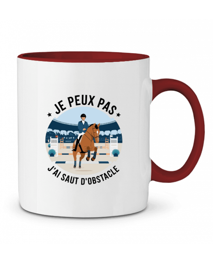 Mug bicolore je peux pas j'ai saut d'obstacle bwilfy