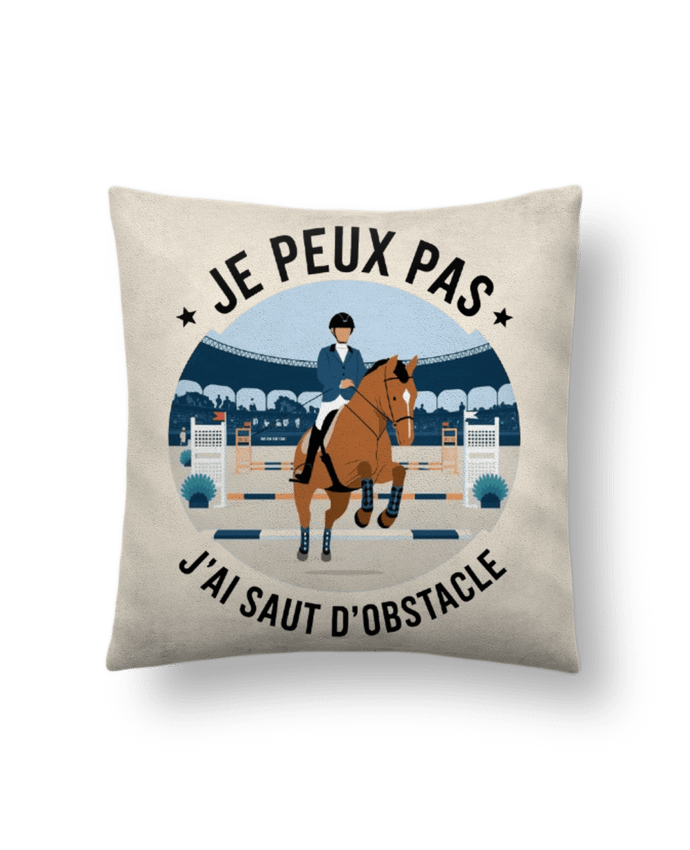 Coussin suédine je peux pas j'ai saut d'obstacle par bwilfy