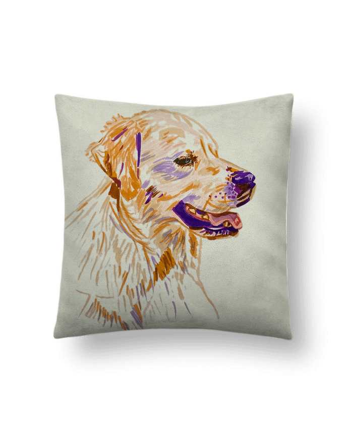 Coussin suédine Golden retriever par Eclat animalier
