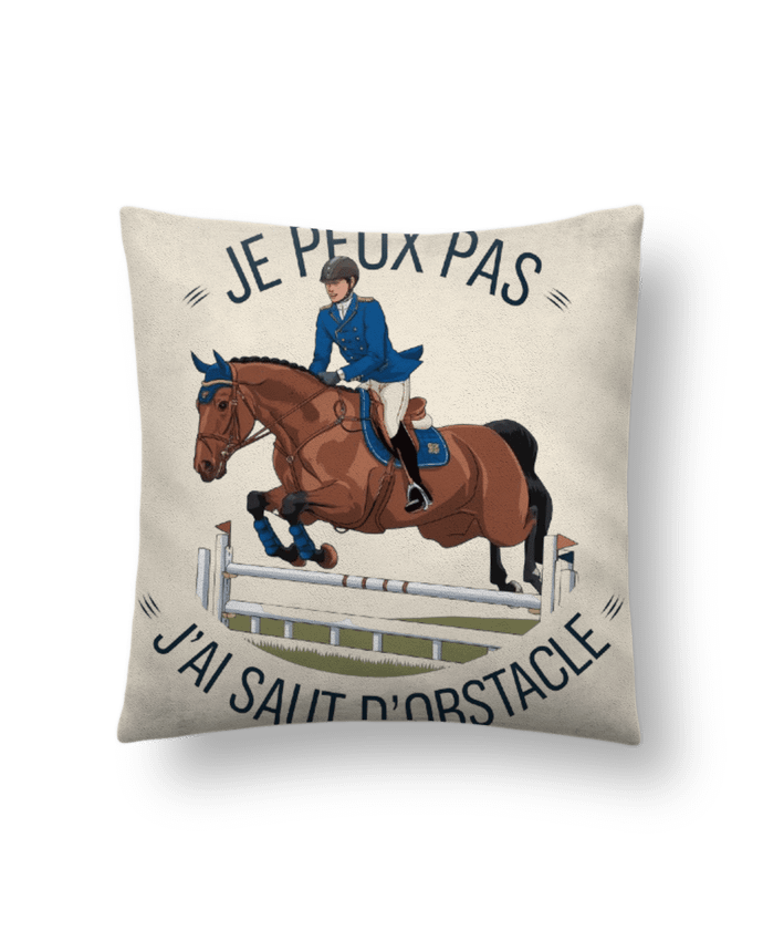 Coussin suédine je peux pas j'ai saut d'obstacle par bwilfy