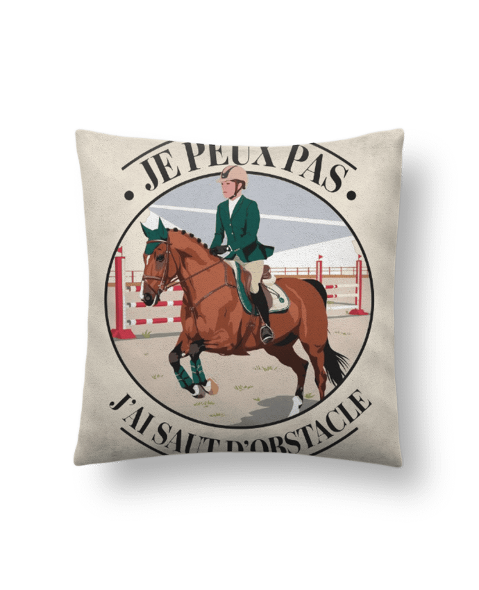 Coussin suédine je peux pas j'ai saut d'obstacle par bwilfy