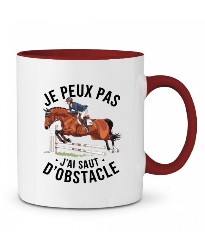 Mug bicolore je peux pas j'ai saut d'obstacle bwilfy