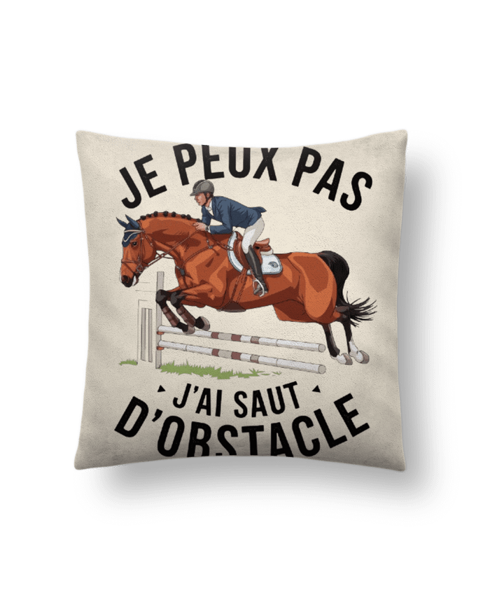Coussin suédine je peux pas j'ai saut d'obstacle par bwilfy