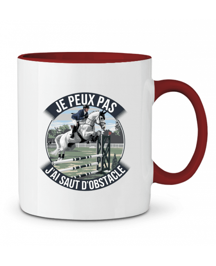Mug bicolore je peux pas j'ai saut d'obstacle bwilfy