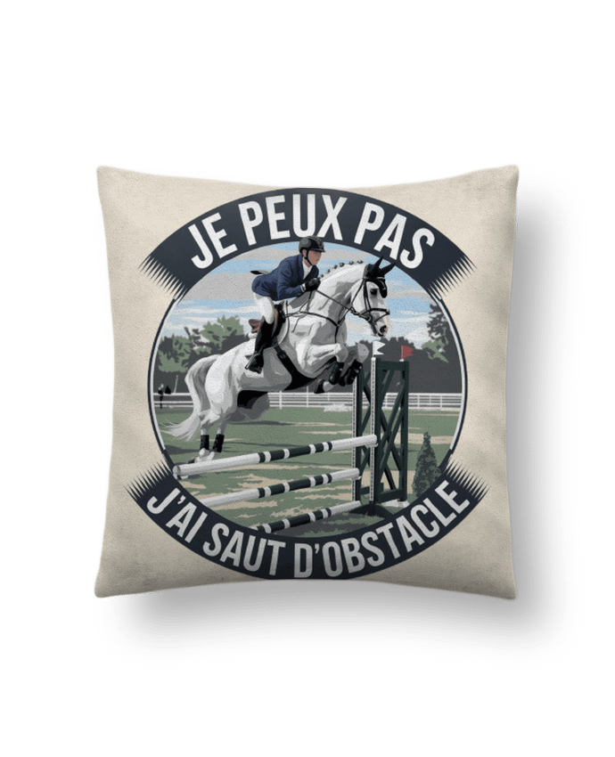 Coussin suédine je peux pas j'ai saut d'obstacle par bwilfy