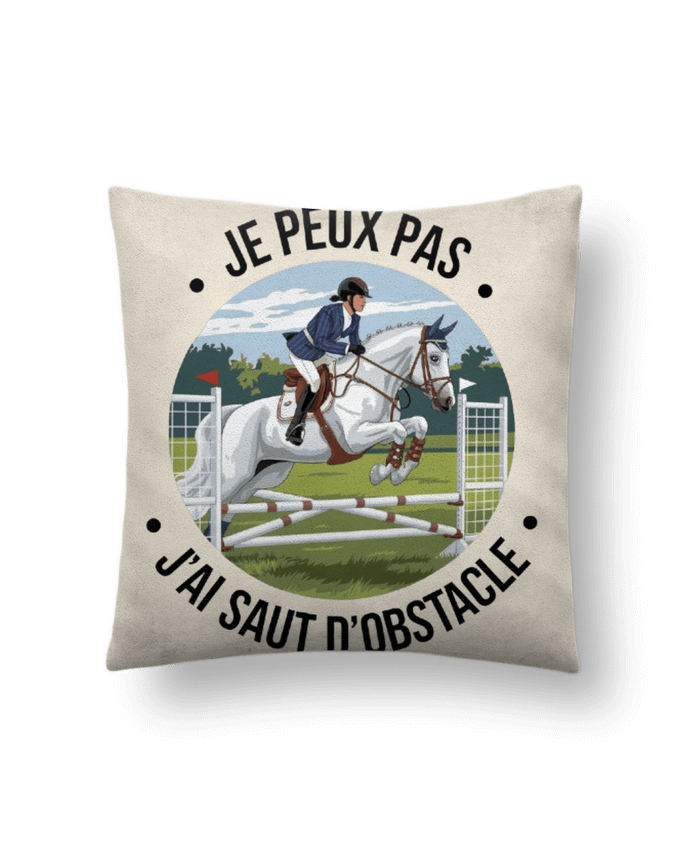 Coussin suédine je peux pas j'ai saut d'obstacle par bwilfy