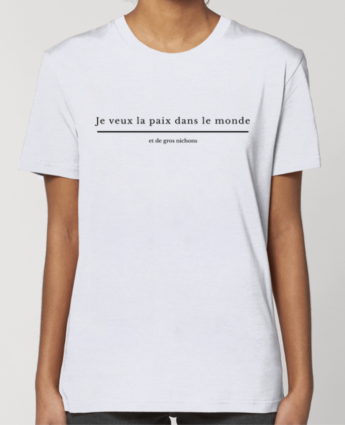 T-shirt Femme Paix dans le monde et de gros nichons par tunetoo