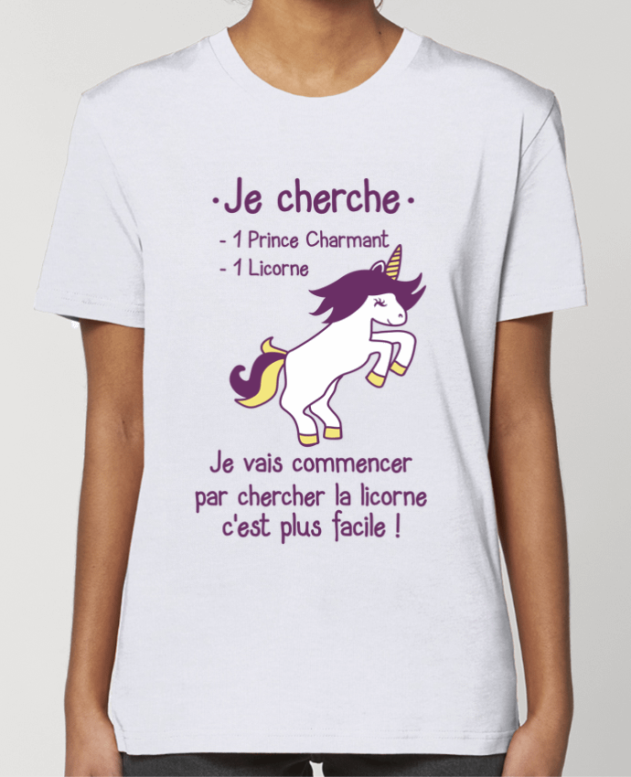 T-shirt Femme Je cherche un prince charmant et une licorne par Benichan