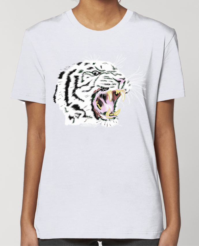 T-shirt Femme Tigre blanc rugissant par Cameleon