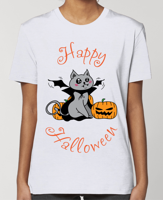 T-shirt Femme Cut Cat Halloween - Chat vampire par 