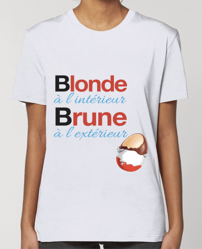 T-shirt Femme Blonde à l'intérieur / Brune à l'extérieur par Monidentitevisuelle