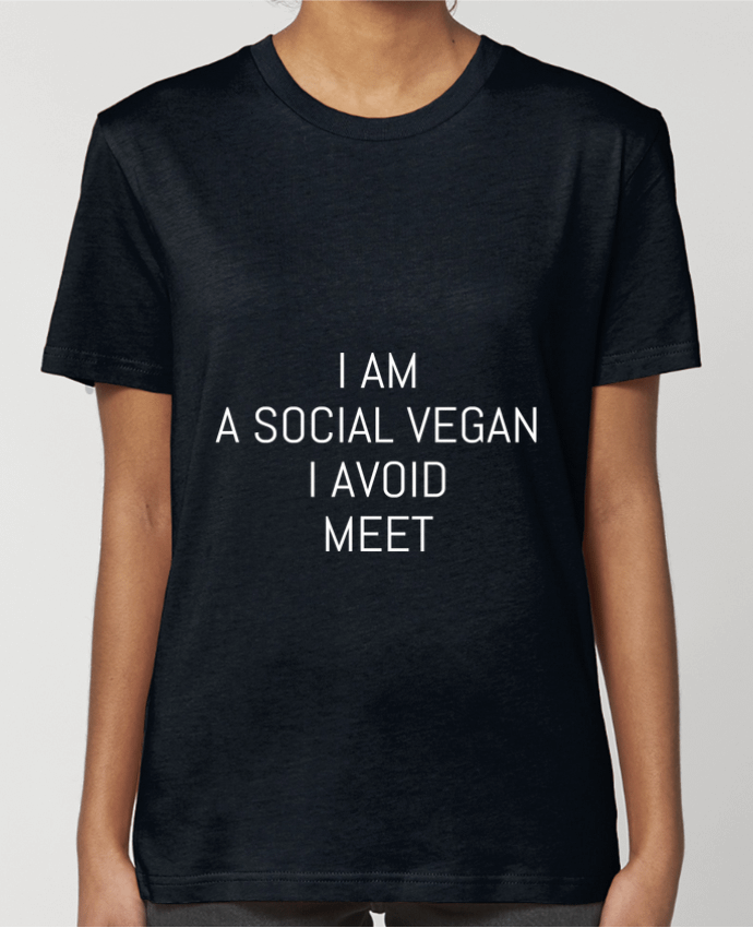 T-shirt Femme I am a social vegan I avoid meet par Bichette