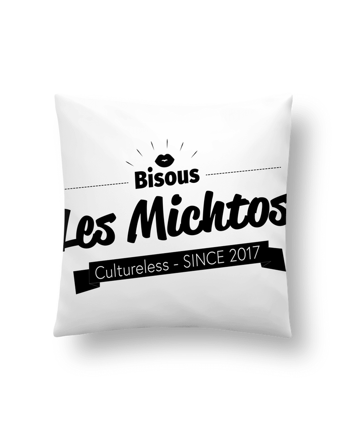 Cushion synthetic soft 45 x 45 cm Bisous les michtos by Axel Sedilliere