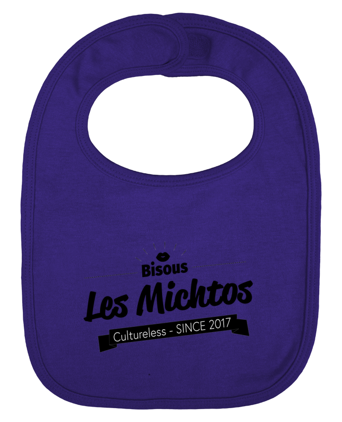 Baby Bib plain and contrast Bisous les michtos by Axel Sedilliere